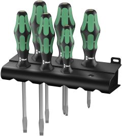 Wera 05007680001 334 SK/6 Schroevendraaierset Kraftform Plus Lasertip + houder, 6-delig