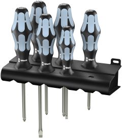 Wera 05032061001 3334/3355/6 Schroevendraaier-set, RVS + houder, 6-delig