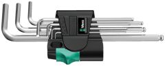 Wera 05073594001 950 PKLS/9 SM SB Stiftsleutelset metrisch, verchroomd, 9-delig