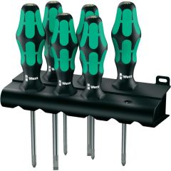 Wera 05105622001 335/350/355/6 Schroevendraaierset Kraftform Plus Lasertip + houder, 6-delig