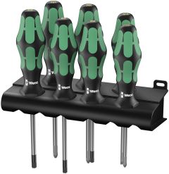 Wera 05320540001 335/350/367/7 Schroevendraaiserset Kraftform Plus Lasertip + houder, 7-delig