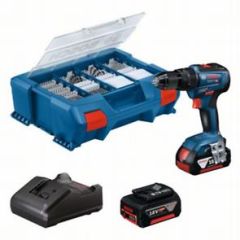 Bosch Blauw GSB 18V-55 Accuklopboor 18V 4.0Ah Li-Ion + 82 accessoires in Pick&Click L-Case 06019H530A