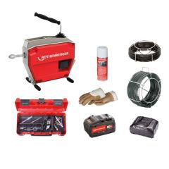 Rothenberger 1000003346 R600 VarioClean 18V 8Ah met DuraFlex SMK spiraal- en gereedschapsset 16+22mm