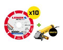 Lenox 2030866PROMO 10 x Diamant Metaalzaagblad 125 mm Asgat 22,23 mm + gratis Dewalt DWE4207-QS haakse slijper