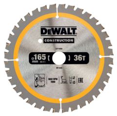 DeWalt DT1950-QZ Cirkelzaagblad 165 x 20 mm 36T FTOP 3°