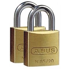 ABUS 65/20 TWINS C/FN Messing Hangslot, 2 stuks