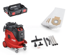 Flex-tools 471216 VCE44M AC SET Veiligheidsstofzuiger met automatische filterreiniging, 42 L, klasse M + reinigingsset in L-Boxx + 5 filterzakken