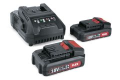 Flex-tools 491357 P-Set 22 Q Accu Set 18V 2.5Ah - 2 x AP18.0/2.5 accu + 18 volt lader