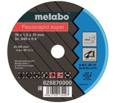 Metabo 626870000 Doorslijpschijf Flexiarapid Super Inox 76 x 1,0 x 10 mm 5 stuks