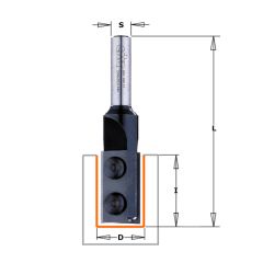 CMT 654.162.11 Rechte frees met wisselbare messen Z2 16 mm x 104,8 mm schacht 12 mm