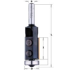 CMT 657.195.11 Rechte frees met wisselbare messen Z2 + kops lager 19 x 74 mm schacht 6 mm