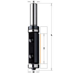 CMT 657.993.11B Rechte frees met wisselbare messen Z2 + kops lager + geleidelager 19 x 110 mm schacht 12 mm