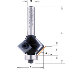 CMT 659.047.11 Kantenfrees met wisselbare messen + kops lager 45° 29 x 60 mm schacht 6 mm