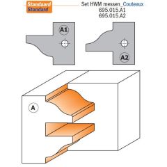 CMT 695.015.A1 Profielmes 25x29,8x2 type A1 voor 694.015 frees type 1