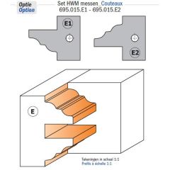 CMT 695.015.E1 Profielmes 25x29,8x2 type E1 voor 694.015 frees type 1