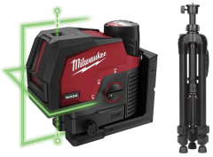 Milwaukee CLLP-301-CTRP120 M12 CLLP-301C Kruislijnlaser/loodlaser groen 12V 3.0Ah li-Ion + TRP120 Tripod statief