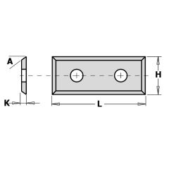 CMT 790.283.12 WPL wisselmes 4 zijdig 28,3 x 12 x 1,5 mm 10 stuks