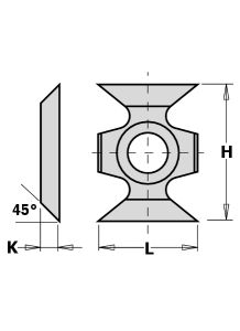 CMT 790.160.00 HW wisselmes Profiel 16 x 22 x 5 mm 10 stuks