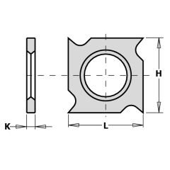 CMT 790.182.00 HW wisselmes 4 zijdig (haak) 18 x 18 x 2,45 mm 10 stuks