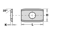 CMT 790.201.00 WPL wisselmes 2 zijdig (afgerond) 20 x 12 x 1,5 mm 10 stuks