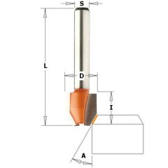 CMT 921.030.11 12 mm Uitloopfrees met gecombineerde snijkoppen schacht 8 mm