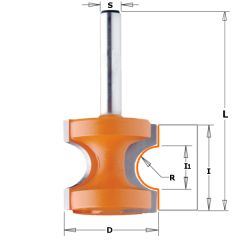 CMT 954.002.11 22,2 mm Halfronde frees R=3,2 schacht 8 mm