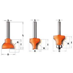 CMT 955.308.11F Kruishoutverbindingsfrees profiel C schacht 8 mm