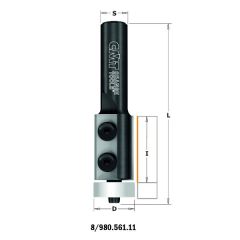 CMT 980.561.11 Corianfrees recht met Delrin kogellager 19x30x83 schacht 12 mm