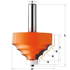 CMT 980.521.11 Corian Kwart Oprondfrees + lager schacht 12 mm