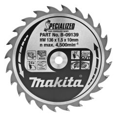 Makita B-09139 HM zaagblad Specialized Accu 136 x 10 x 24T