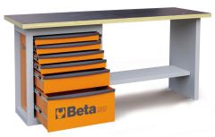 Beta 059000001 C59A-O Werkbank met Ladenblok met 6 laden Oranje