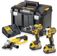 DeWalt DCK383P2T-QW Comboset 18V 5,0Ah Li-Ion - DCD796 Accuklopboormachine + DCF887 Slagschroever + DCG412 Haakse slijper