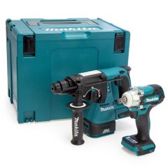 Makita DLX2372ZJ - DHR242 Accu Boorhamer + DTW300 Accu Slagmoersleutel 18V excl. accu's en lader + 5 jaar dealer garantie!