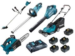 Makita DLXOPE 2 x 18V 5.0Ah Li-Ion accu tuinset 5-delig