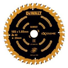 DeWalt DT10640-QZ Cirkelzaagblad 165 x 20 mm 40T ATB 5°