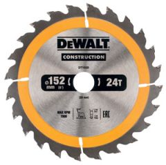 DeWalt DT1930-QZ Cirkelzaagblad 152 x 20 mm 24T ATB 10°