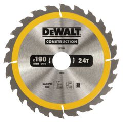 DeWalt DT1944-QZ Cirkelzaagblad 190 x 30 mm 24T ATB 16°