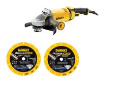 DeWalt DT40255SET - 2 x DT40255 Extreme metal doorslijpschijven + DWE4559 Haakse slijper 230 mm 2400 Watt