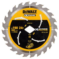 DeWalt DT40270-QZ zaagblad 190 mm 24T asgat ruitvormig voor DCS577