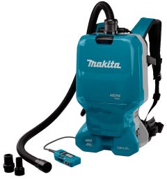 Makita DVC665ZU Ruggedragen Stofzuiger 2x18V excl. accu"s en lader met machine aansluiting en 3 adapters, met AWS zender