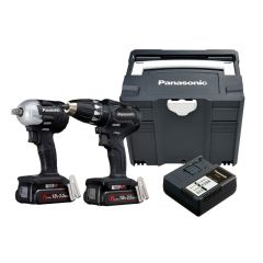 Panasonic EYC232PN2G Comboset Accuboor EY74A3 en Slagmoermachine EY75A8 18 Volt 3.0 Ah Li-ion in systainer