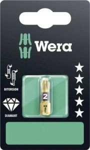 Wera 05073337001 855/1 BDC SB SiS Kruis-bit PZ 2 Gereedschapsstaal Diamant gecoat D 6.3