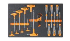 Beta 024500060 M60 Soepele voorgevormde inzetbakken met assortiment gereedschap