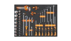 Beta 024504247 MB47 Soepele voorgevormde inzetbakken met assortiment gereedschap