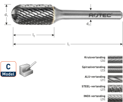 Rotec 432.0807 HM-Stiftfrees 8 mm model C