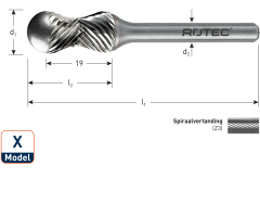 Rotec 442.2000 HM-Stiftfrees 12,7 mm model X