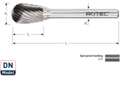 Rotec 443.1300 HM-Stiftfrees 12,7 mm model DN