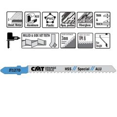 CMT JT127D-5 Decoupeerzaagbladen HSS Special T-Schacht Aluminium 5 stuks