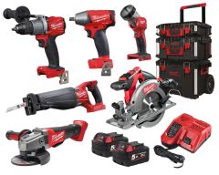 Milwaukee M18 FPP6H2-502B Packout Powerpack 6 Machines 18V 5,0Ah Redlithium-Ion Koolborstelloos