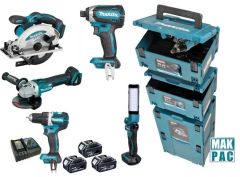 Makita DLX8000J Comboset 18V 3 x 5,0Ah - De nieuwste combo 5,0 AH machines